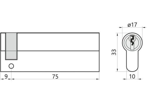 Wkładka do drzwi do zamka 9/75 M&amp;D A2 jednostronna