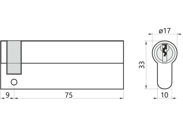 Wkładka do drzwi do zamka 9/75 M&amp;D A2 jednostronna