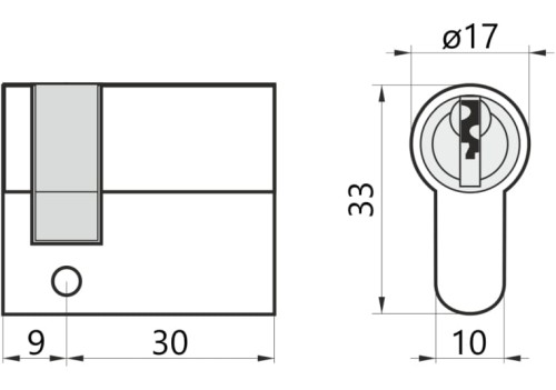 Wkładka do drzwi do zamka 9/30 M&amp;D A2 jednostronna