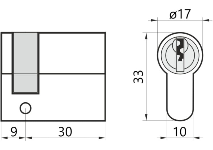 Wkładka do drzwi do zamka 9/30 M&amp;D A2 jednostronna