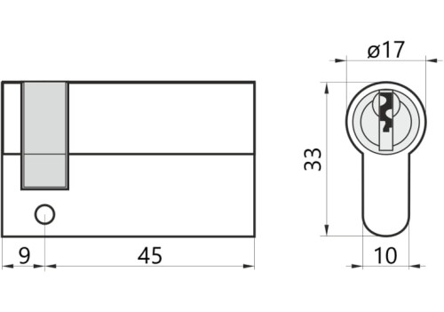 Wkładka do drzwi do zamka 9/45 M&amp;D A2 jednostronna