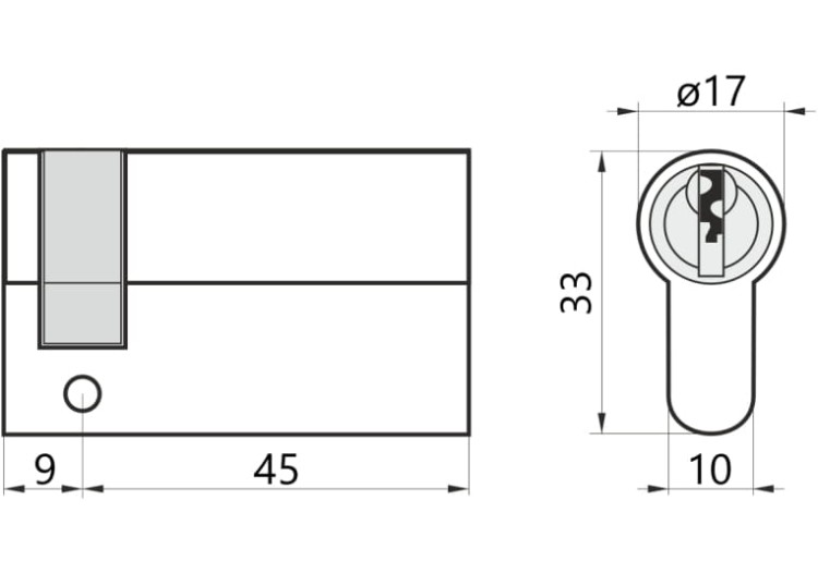 Wkładka do drzwi do zamka 9/45 M&amp;D A2 jednostronna