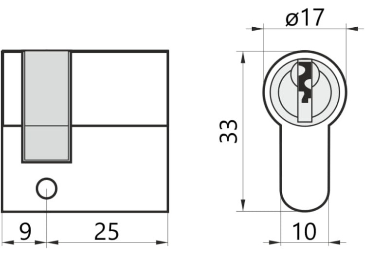 Wkładka do drzwi do zamka 9/25 M&amp;D A2 jednostronna