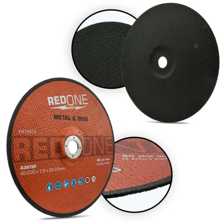 Tarcza do cięcia metalu i stali nierdzewnej wypukła 125 mm x 1,0 mm x 22,23 mm  RED ONE