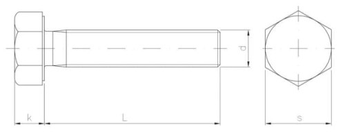 Śruby z Łbem 6 kątnym z gwintem całość  Śruba M10 X 70 - 5 kg