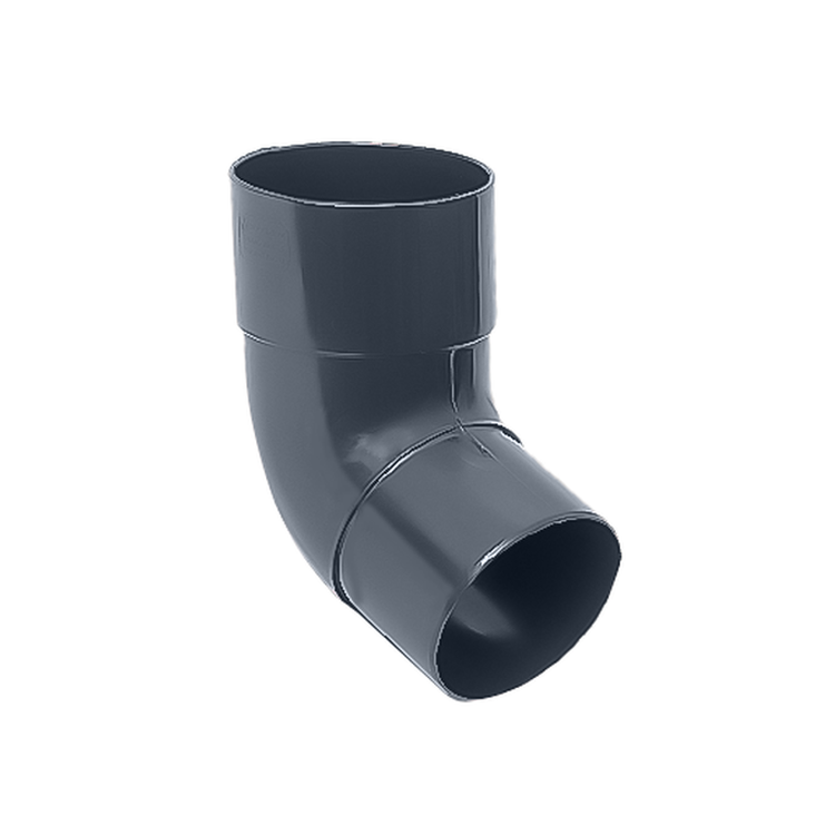 Kolano - Wylewka PCV 100 mm kąt 67,5 ' Grafit Antracyt  - RAL 7016